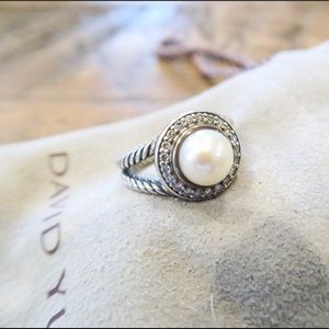 David Yurman Pearl Ring with Diamonds